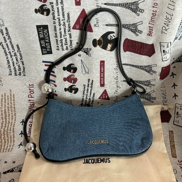 Jacquemus Le Bisou Perle Denim Shoulder Bag - Picture 1 of 5